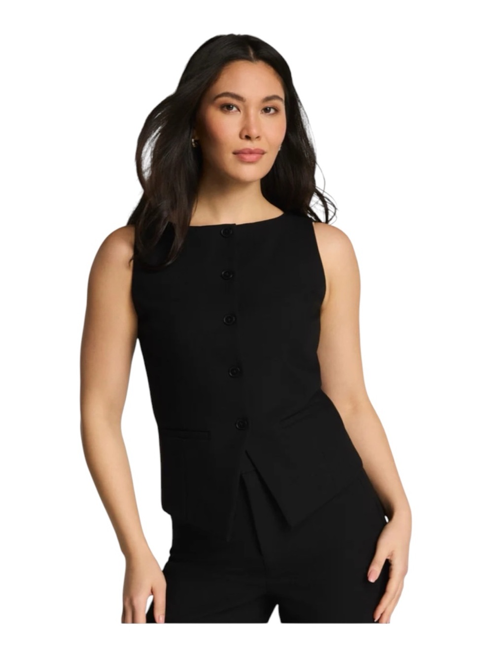 SPANX WellSuited Tailored Button-Down Vest in Black Size Small NWT